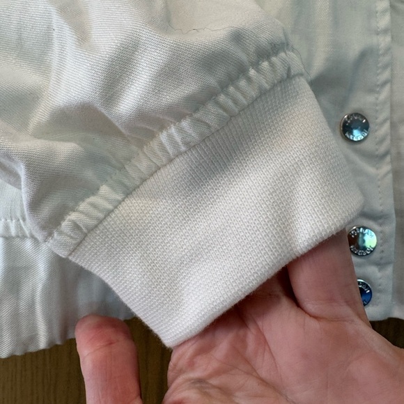 NWT Women's Jordan White Bomber Jacket Elastic Hem Loose Fit / large - Picture 7 of 12